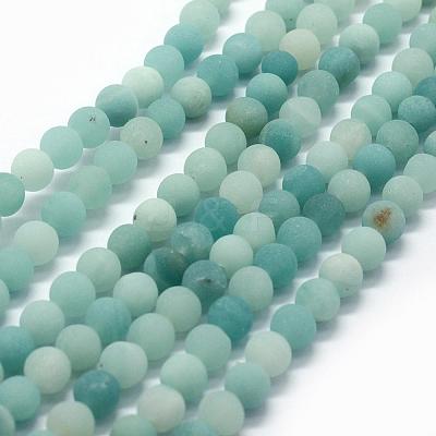 Natural Amazonite Bead Strands G-G684-03-6mm-1