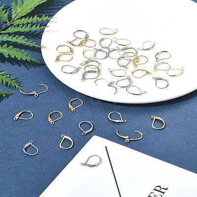 40Pcs 2 Colors 304 Stainless Steel Leverback Earring Findings STAS-FS0001-69-1