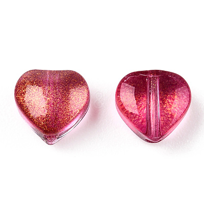 Transparent Spray Painted Glass Beads GLAA-R211-02-B07-1