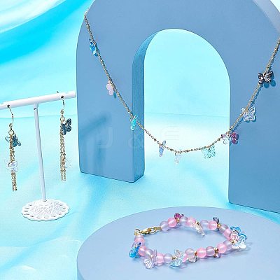 Transparent Spray Painted Glass Charms GLAA-T016-22-1