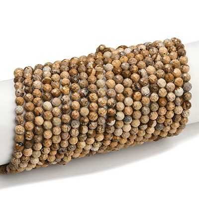 Natural Picture Jasper Beads Strands G-P572-B03-4mm-1