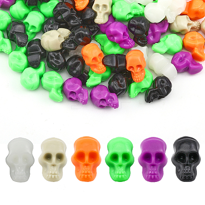 120Pcs 6 Colors Halloween Plastic Beads KY-CA0001-46-1