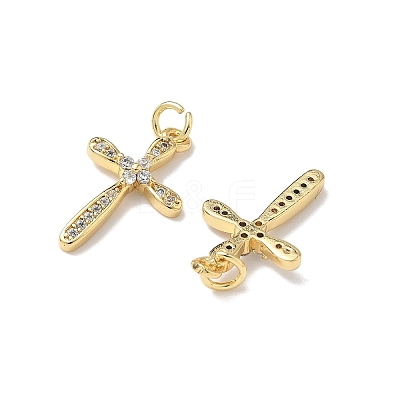 Brass Micro Pave Cubic Zirconia Pendants X1-KK-Q068-49C-G-1