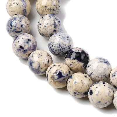 Natural Dyed Marble Beads Strands G-P593-8mm-02-1