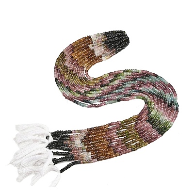 Gradient Color Natural Multicolor Tourmaline Beads Strands G-Z152-D01-01-1