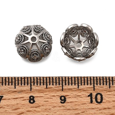 Brass Micro Pave Clear Cubic Zirconia Bead Caps KK-Z126-07P-1