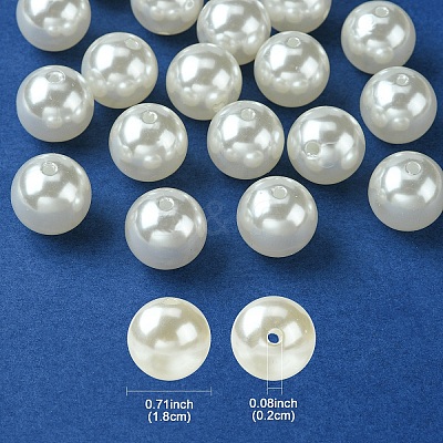 ABS Plastic Imitation Pearl Beads MACR-YW0002-18mm-82-1