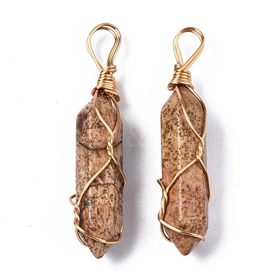 Natural Picture Jasper Big Pendants G-T122-70D-1