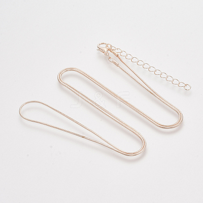 Brass Round Snake Chain Necklace Making MAK-T006-11B-RG-1