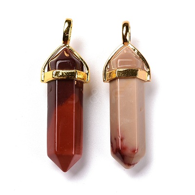 Natural Mookaite Pointed Pendants G-G025-01G-06-1
