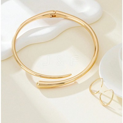 Teardrop Alloy Necklaces & Cuff Earring Sets FS-WGCF282-01-1