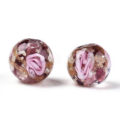 Luminous Handmade Gold Sand Lampwork Beads LAMP-T021-03M-1