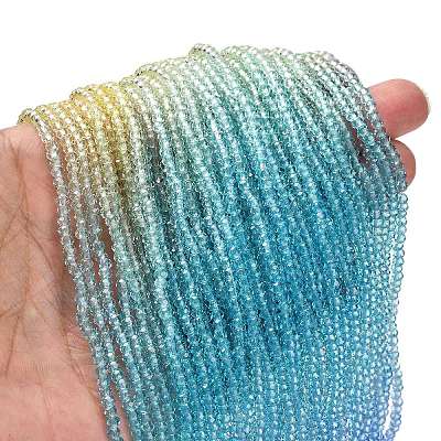 Transparent Painted Glass Beads Strands LS-DGLA-A034-T1mm-A13-1