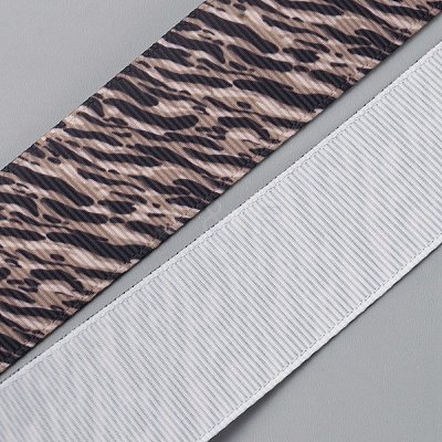 Single Face Printed Polyester Grosgrain Ribbons SRIB-TAC0002-06-1