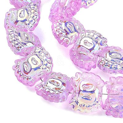 Electroplate Baking Paint Transparent Glass Beads Strands GL-CBA17FF-01I-1