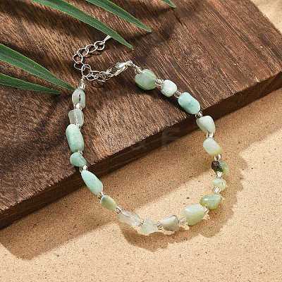 Natural Flower Amazonite Chips Bracelets for Women BJEW-H623-01S-08-1