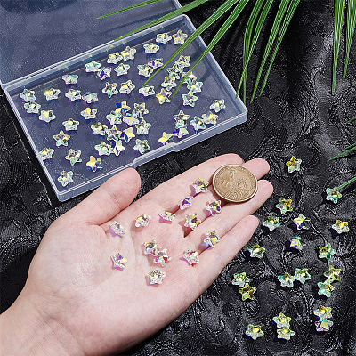 100Pcs Glass Charms GLAA-SP0001-68-1