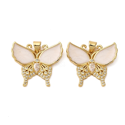 Brass Micro Pave Cubic Zirconia Pendants KK-D390-09G-1