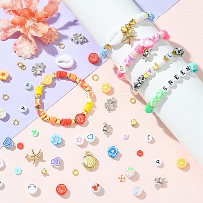 DIY Polymer Clay & Acrylic Beads Bracelets Making Kits DIY-YW0009-58-1