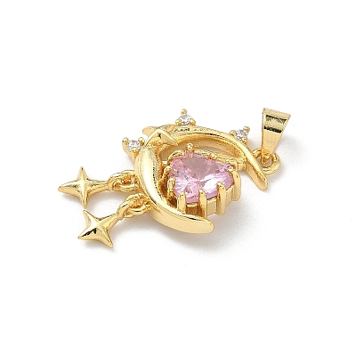 Brass Micro Pave Cubic Zirconia Pendants KK-H537-24A-G-1