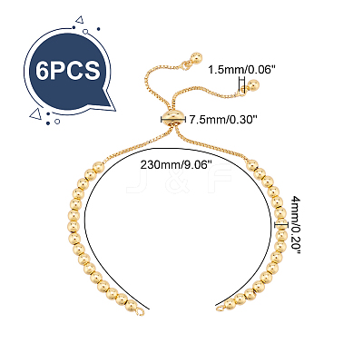 6Pcs Brass Chain Link Bracelet Making TWIR-UN0001-63-1