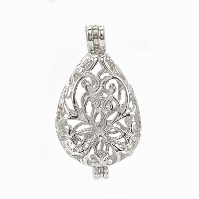 Brass Cage Pendant X-KK-T029-152P-1