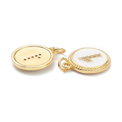 Brass Micro Pave Clear Cubic Zirconia Charms ZIRC-I052-16G-01-1