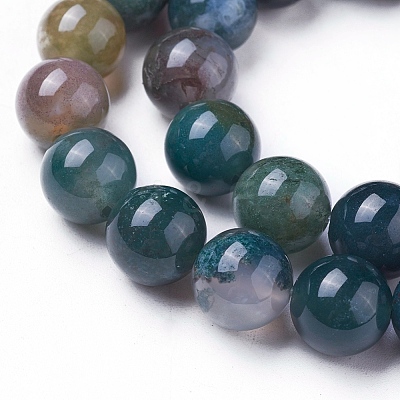 Natural Indian Agate Round Beads Strands G-N0120-06-6mm-1
