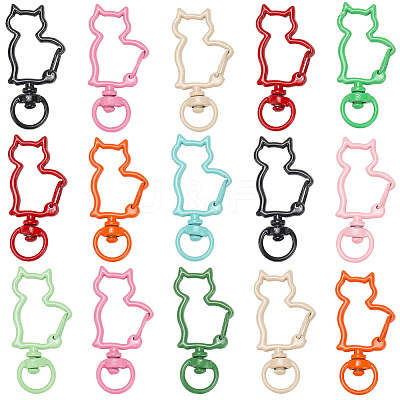 30Pcs Spray Painted Eco-Friendly Alloy Swivel Snap Hooks Clasps FIND-SC0016-41-1