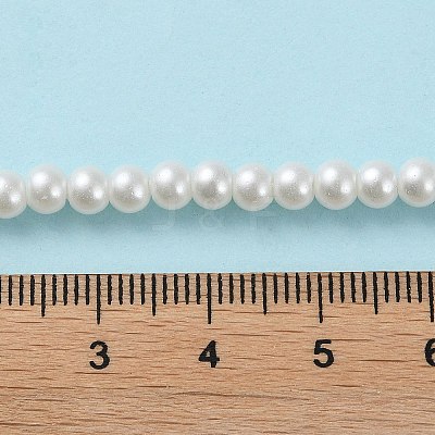 Baking Paint Pearlized Glass Pearl Round Bead Strands X-HY-Q003-4mm-01-1
