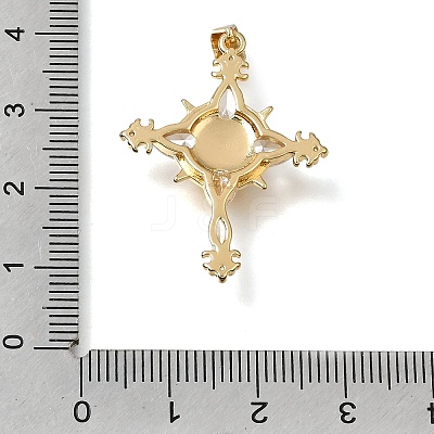 Brass Micro Pave Clear Cubic Zirconia Pendants CU-CBA9883-04C-G-1