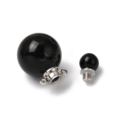 Natural Obsidian Perfume Bottle Pendants GG-CBA7610-02P-07-1