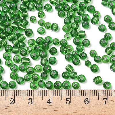 6/0 Round Silver Lined Round Hole Glass Seed Beads X-SEED-A005-4mm-27-1