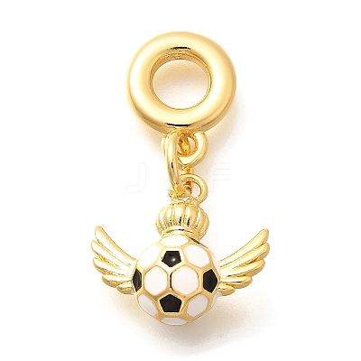 Brass Enamel Sport European Dangle Charms KK-U048-03G-02-1