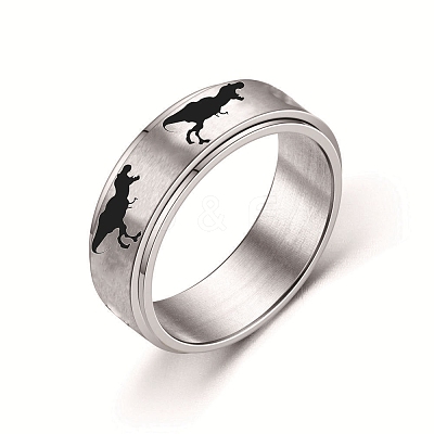 Rotating 201 Stainless Steel Anxiety Relief Rings for Women Men RJEW-H230-36B-P01-1
