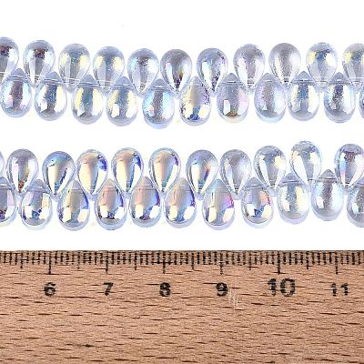 Electroplate Transparent Glass Beads Strands EGLA-N057-01A-01-1