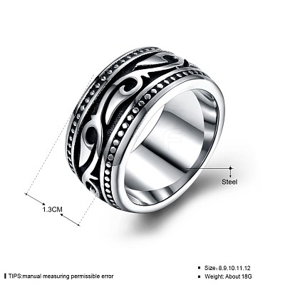 Men's Stainless Steel Finger Rings RJEW-BB29955-9-1