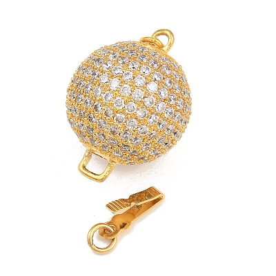 Brass Micro Pave Clear Cubic Zirconia Box Clasps CU-CBA8324-01G-1