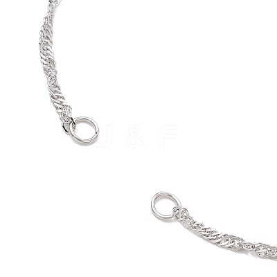 2Pcs 2 Colors 304 Stainless Steel Singapore Chain Bracelet Making AJEW-JB01345-1