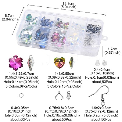 DIY Bling Star & Snowflake Earring Making Kit DIY-YW0006-56-1