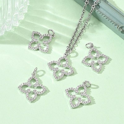 SHEGRACE Brass Micro Pave Clear Cubic Zirconia Pendants XGRQ3P670-637P-1
