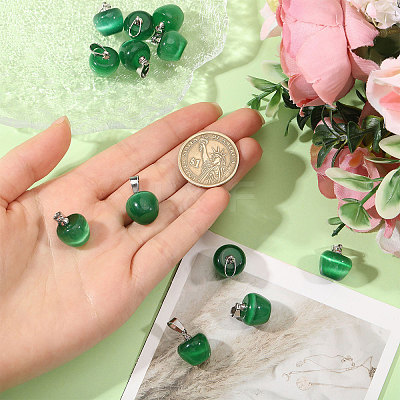 12Pcs Cat Eye Pendants G-CA0001-87-1