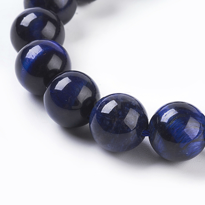 Natural Blue Tiger Eye Beads Strands G-G099-10mm-13-1
