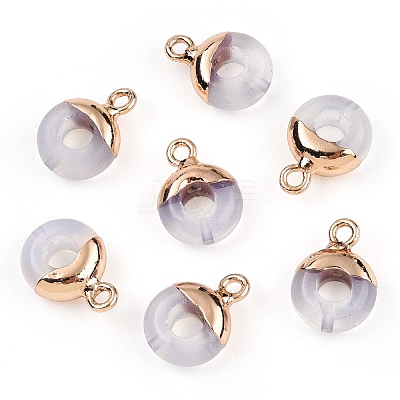 Synthetic Opalite Flat Round/Donut Charms G-I347-18-1