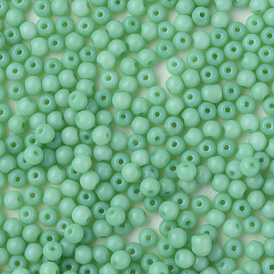 6/0 Imitation Jade Glass Seed Beads SEED-N004-006-15-1