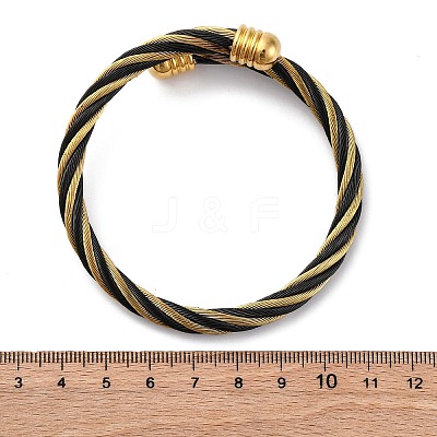 304 Stainless Steel Torque Bangles for Women Men BJEW-G584-18G-04-1