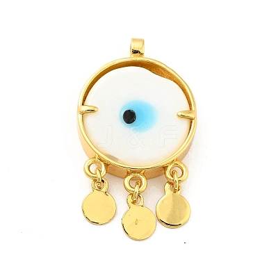 Rack Plating Handmade Evil Eye Lampwork Pendants KK-F838-01F-G-1
