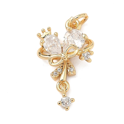 Brass Pave Cubic Zirconia Pendants KK-A286-10G-01-1