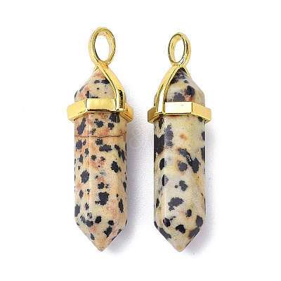 Natural Dalmatian Jasper Pointed Pendants LS-G-G025-01G-33-1