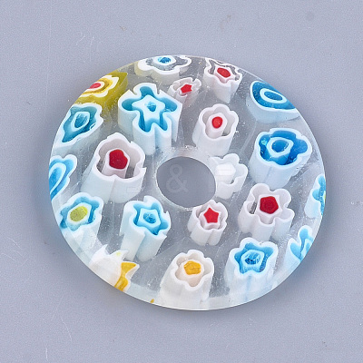 Handmade Millefiori Lampwork Pendants LAMP-S191-13F-1